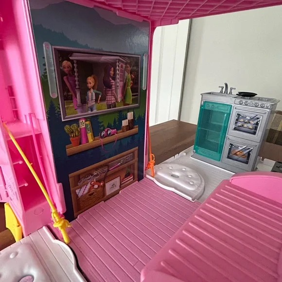 Barbie Pink Camper Van with Accessories - Picture 3 of 4